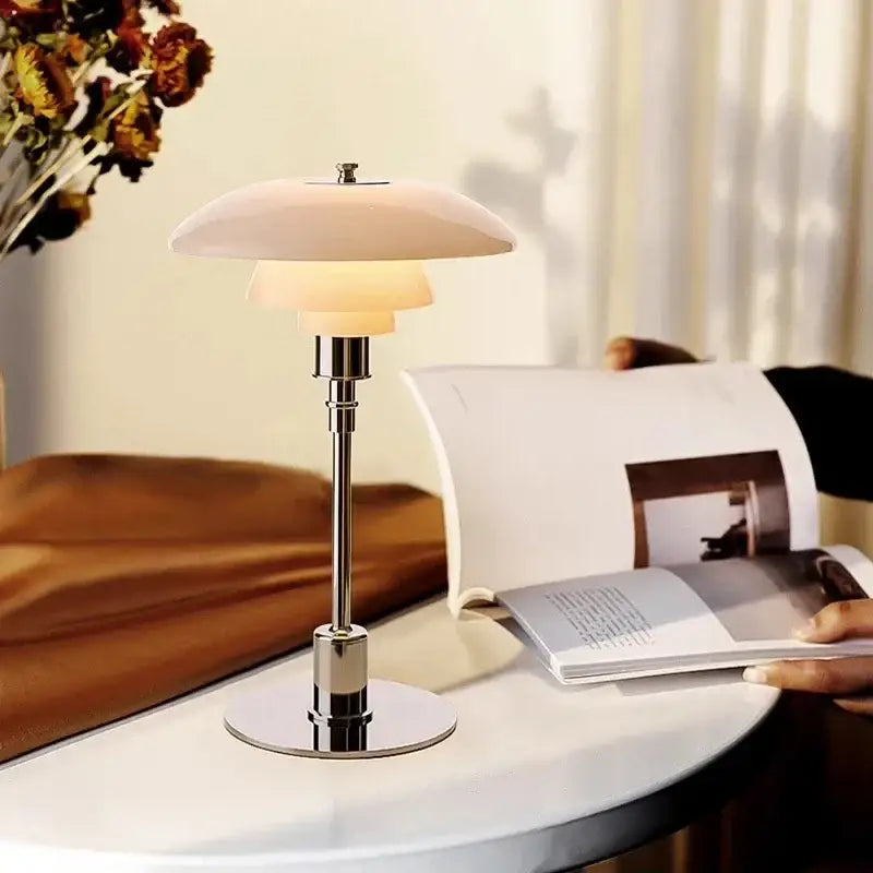 Chrome Tiered LED Desk Lamp