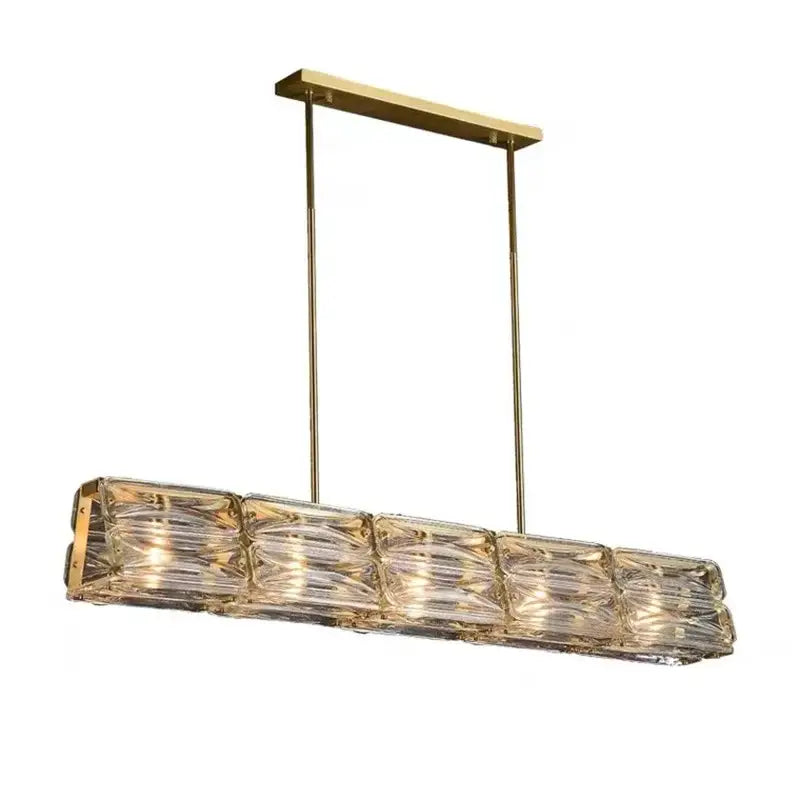 Gold Glass Polished-Copper Island Chandelier