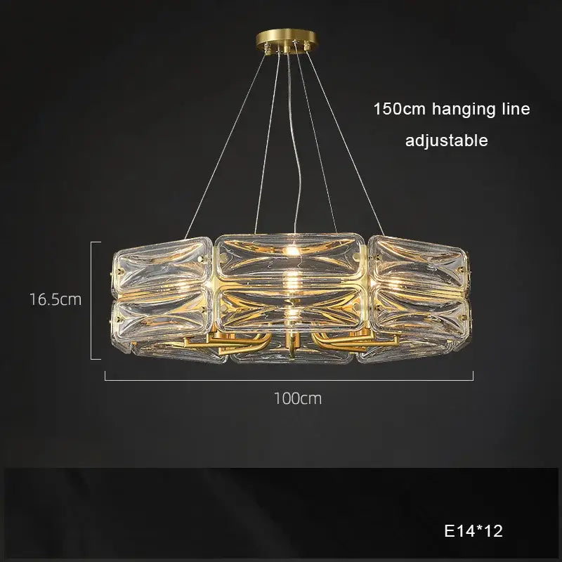 Gold Glass Polished-Copper Island Chandelier