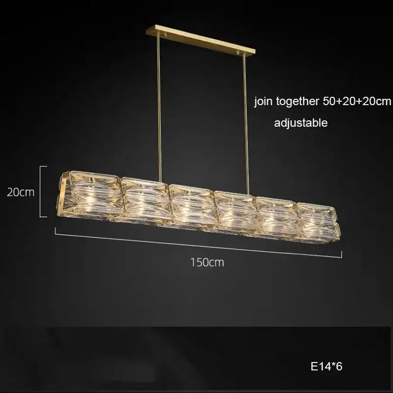 Gold Glass Polished-Copper Island Chandelier