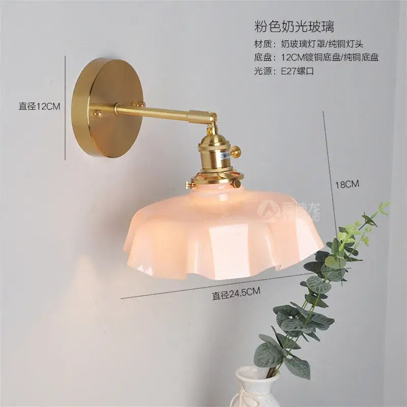Pink Ceramic Glass Lamp
