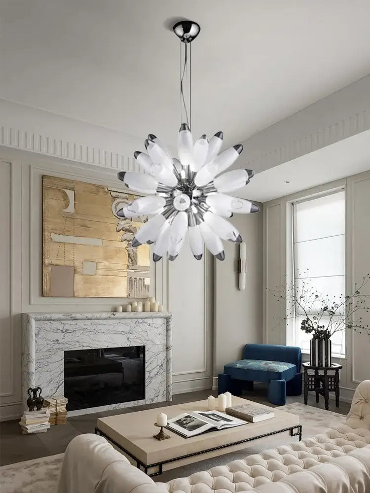 Silver Flower Globe Light