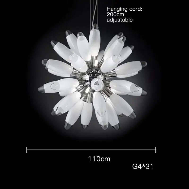 Silver Flower Globe Light
