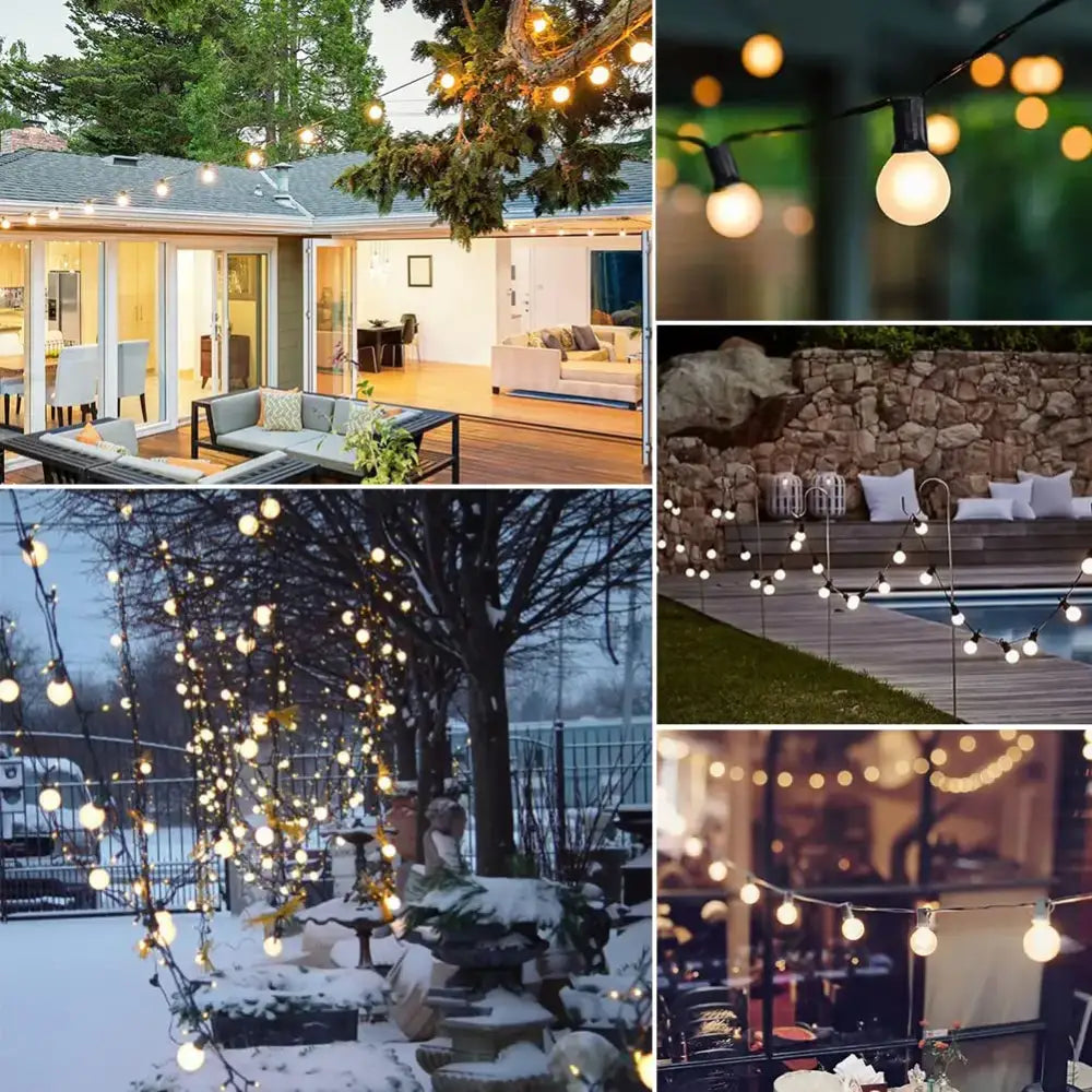 Black LED Globe String Lights
