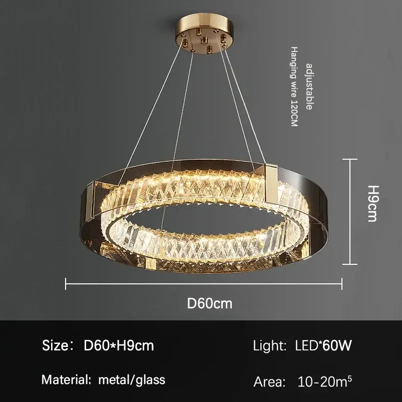 Gold Crystal 80cm Living Room Chandelier