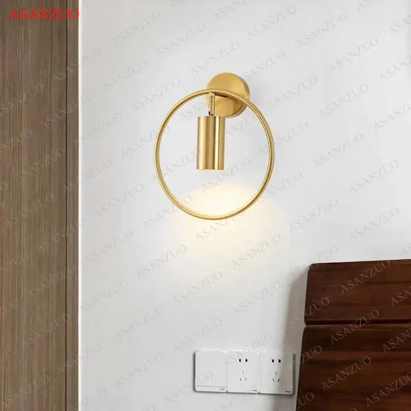 Gold Black Ring Wall Lamp