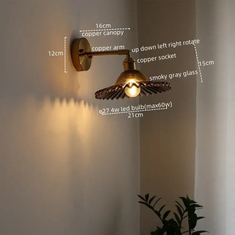 Green Glass Brass Sconce