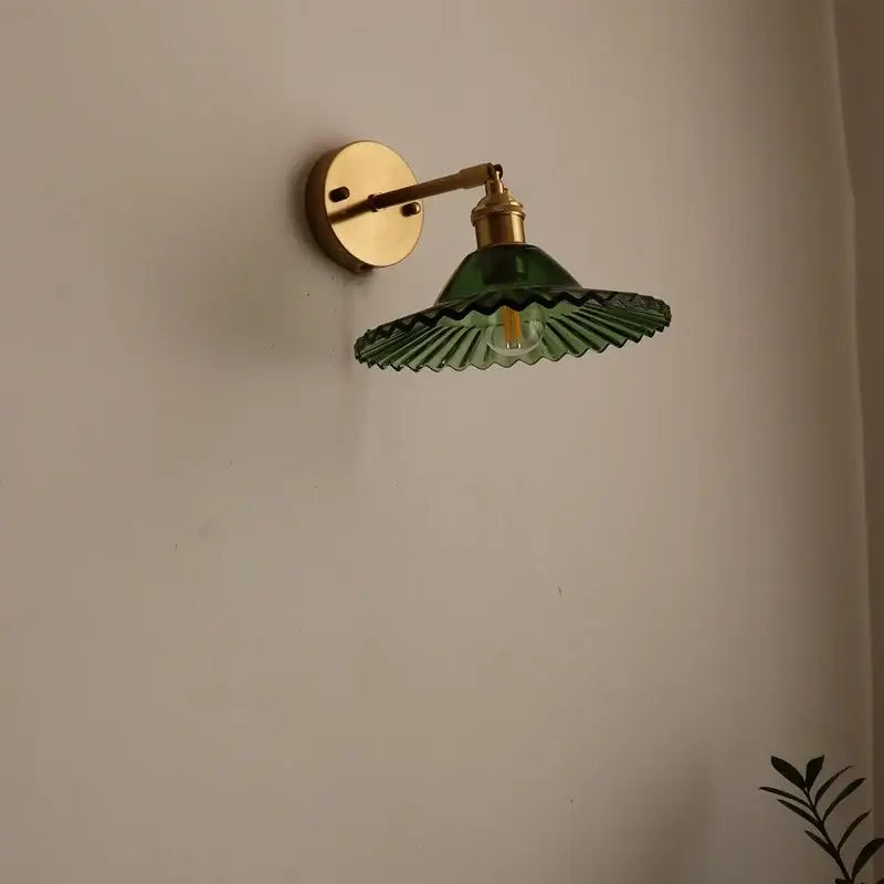 Green Glass Brass Sconce