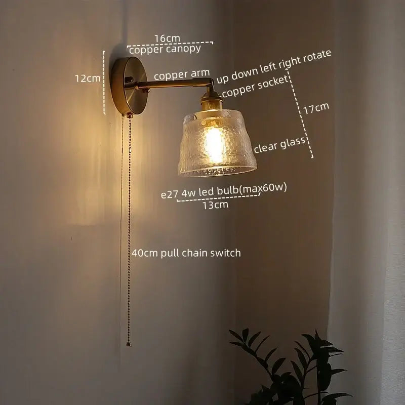 Green Glass Brass Sconce