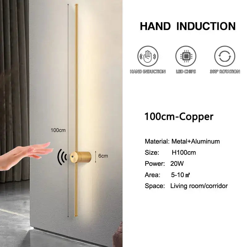 Copper Induction Wall Light