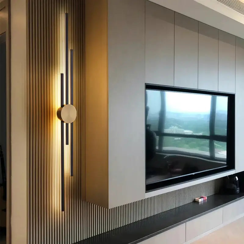 Gold Black Long Wall Lamp