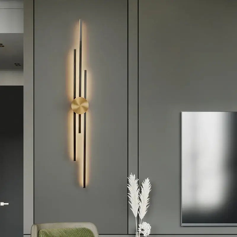 Gold Black Long Wall Lamp