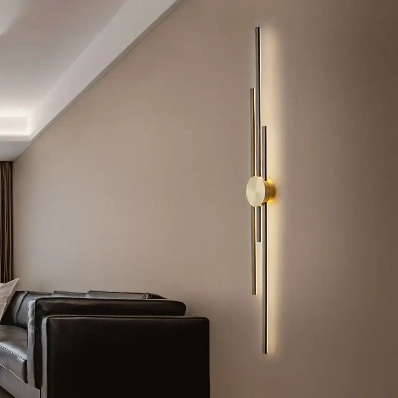 Gold Black Long Wall Lamp