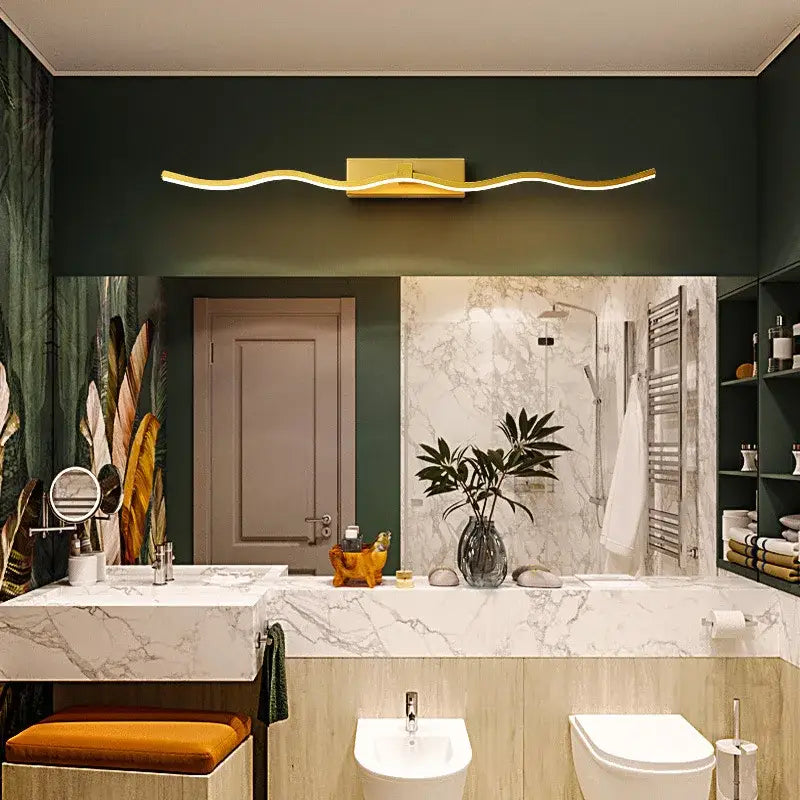 Gold Wave Mirror Sconce