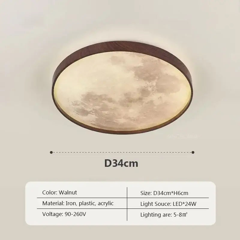 Walnut Moon Ceiling Light