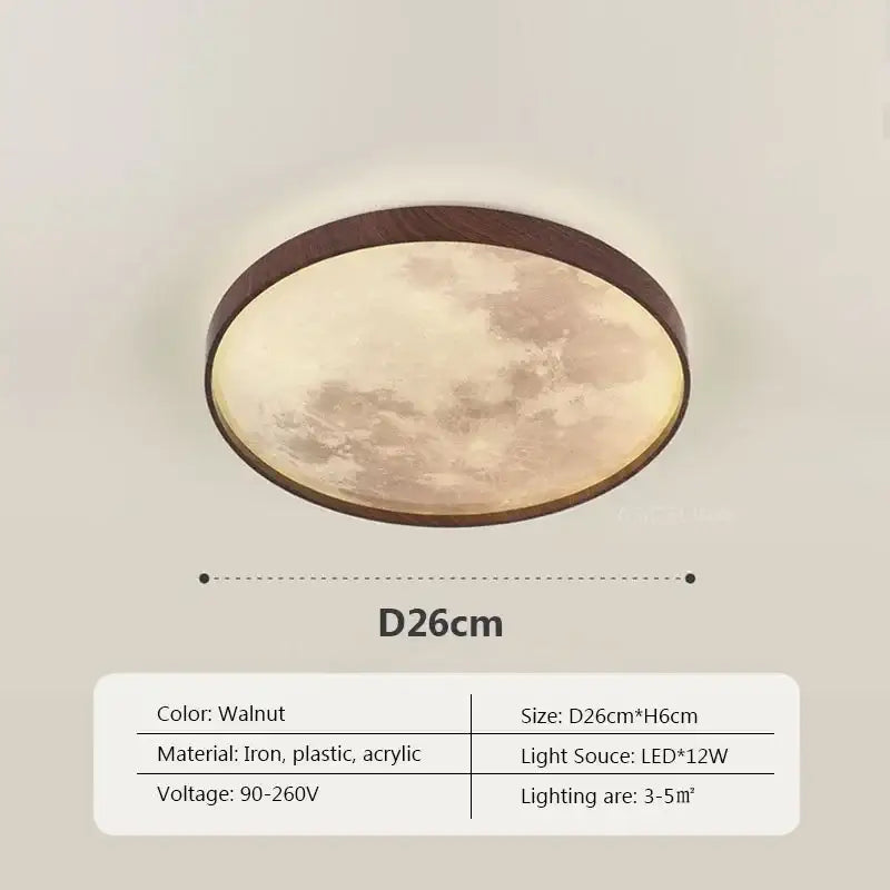 Walnut Moon Ceiling Light