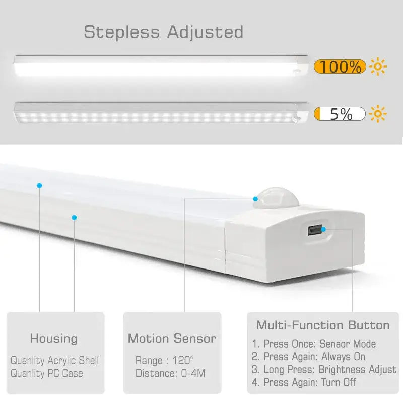 White Motion Sensor Light Bar