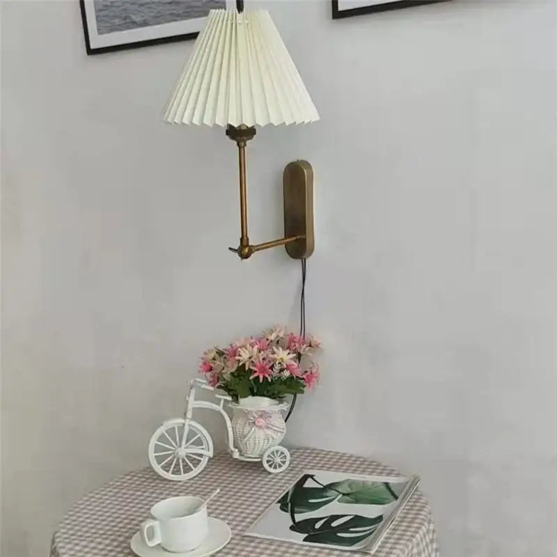 Cream Pleated Wall Sconce