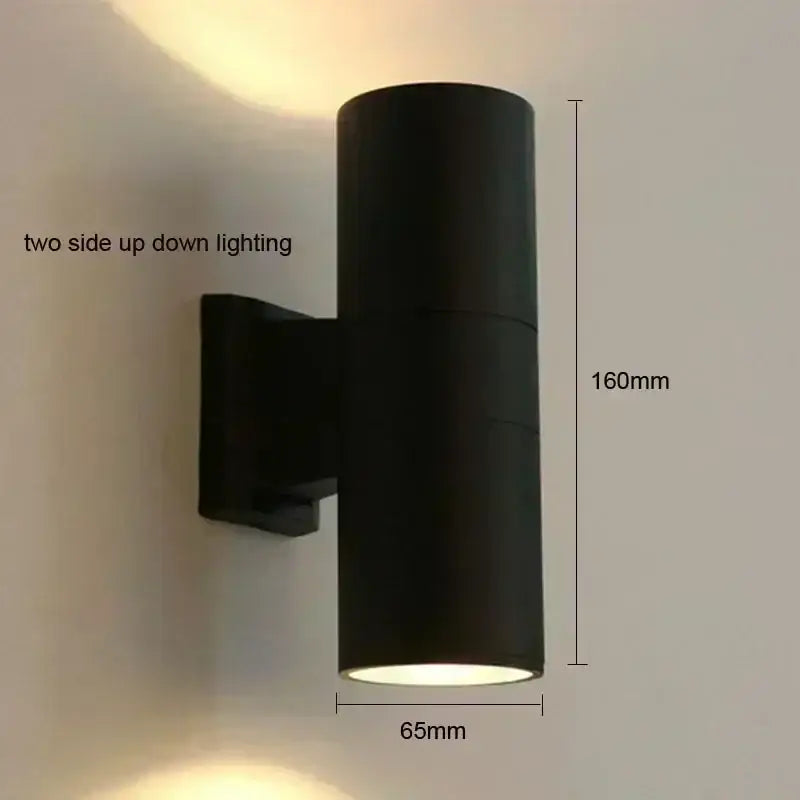 Black Outdoor Up-Down LED Wall Sconce