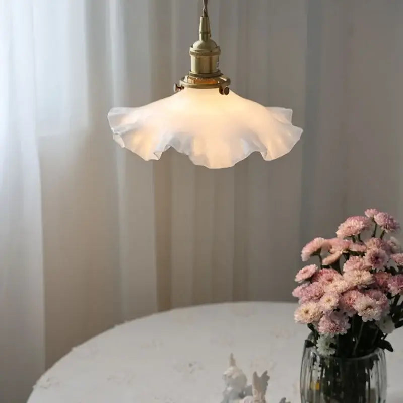 Brass Antique Vintage Glass Pendant Lamp