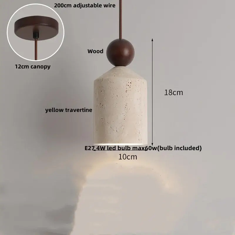 Concrete Wood Industrial Adjustable Pendant Lamp