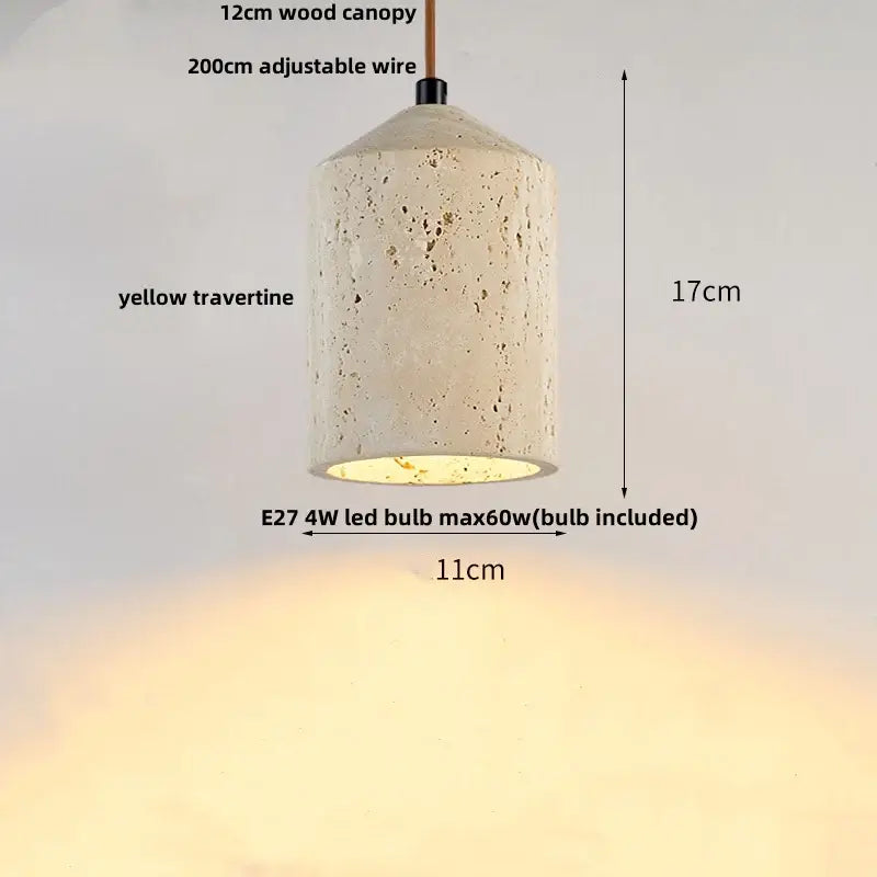 Concrete Wood Industrial Adjustable Pendant Lamp