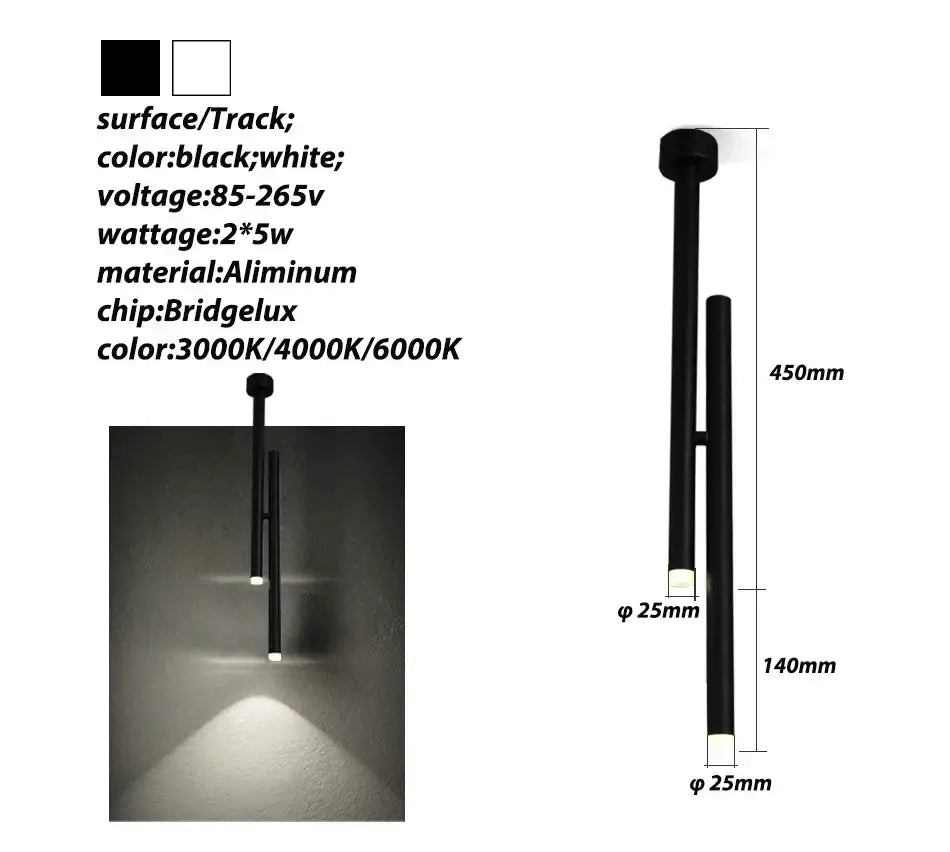 Black Intersecting LED Pendant