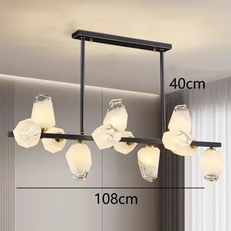 Gold LED 12-Head Pendant Chandelier