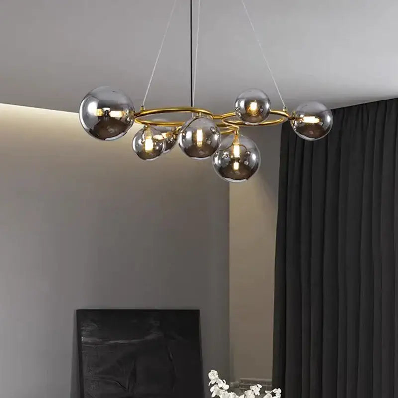 Brass Multi Orb Pendant
