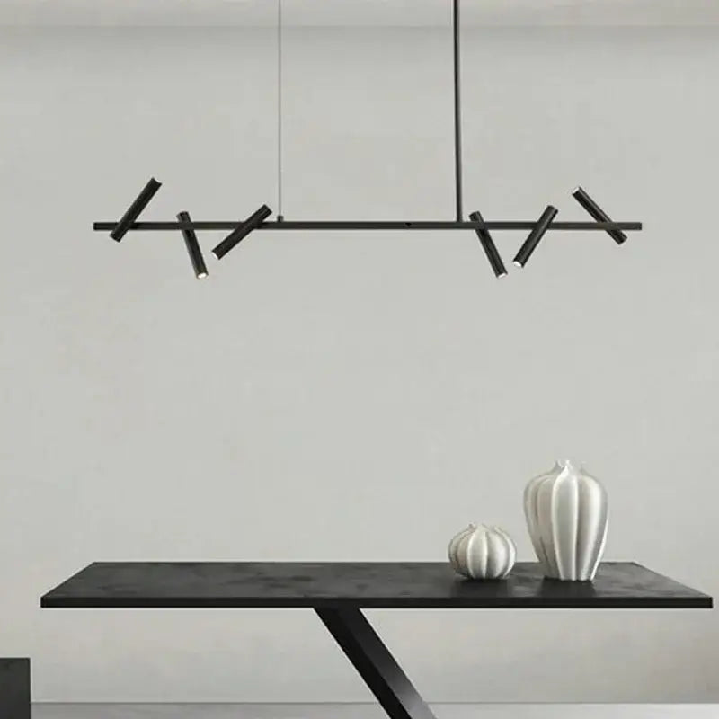Black Adjustable 7-Head Pendant Light