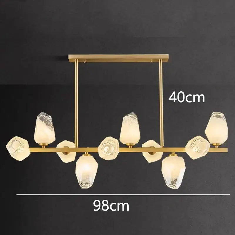 Gold LED 12-Head Pendant Chandelier