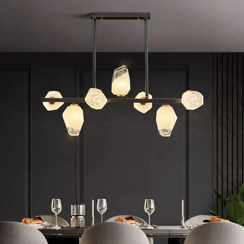 Gold LED 12-Head Pendant Chandelier