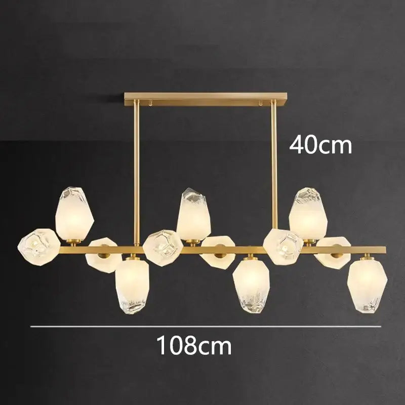 Gold LED 12-Head Pendant Chandelier