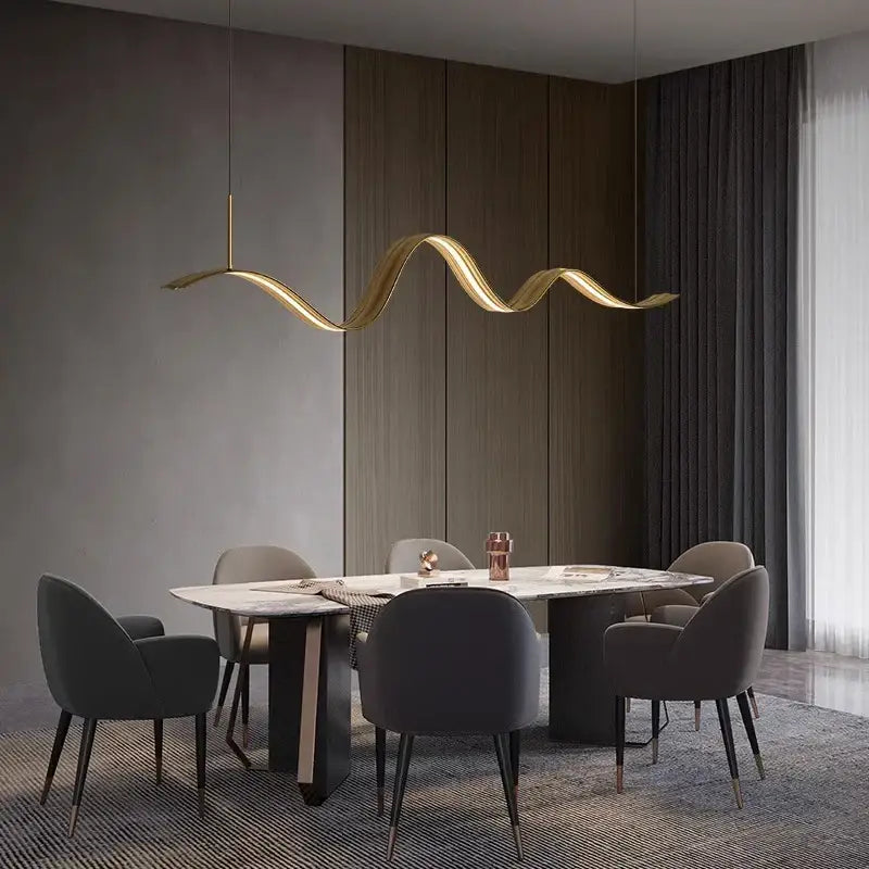 Gold Wave LED Pendant Light