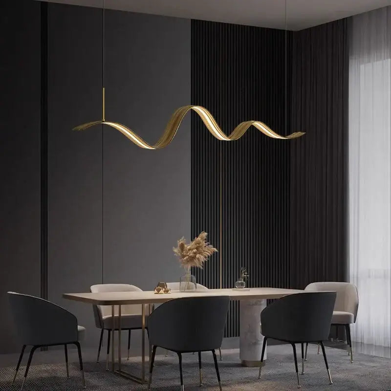 Gold Wave LED Pendant Light