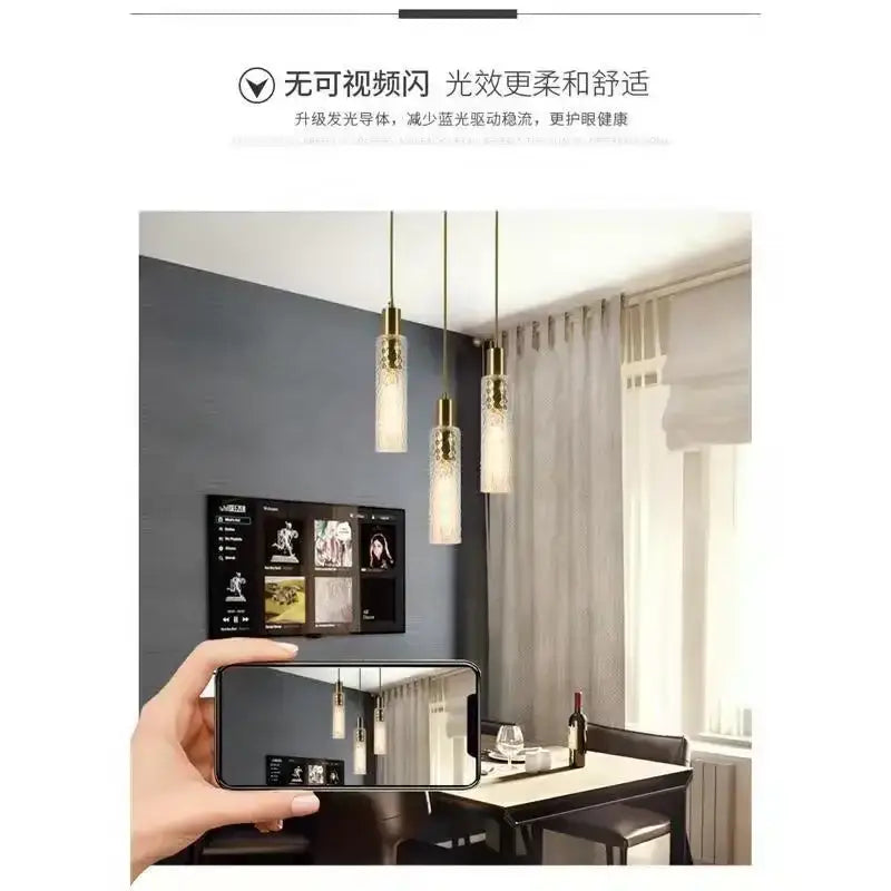 Gold Glass LED Pendant Lamp