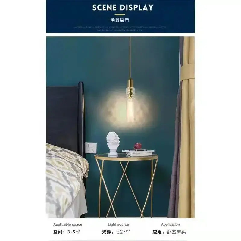 Gold Glass LED Pendant Lamp