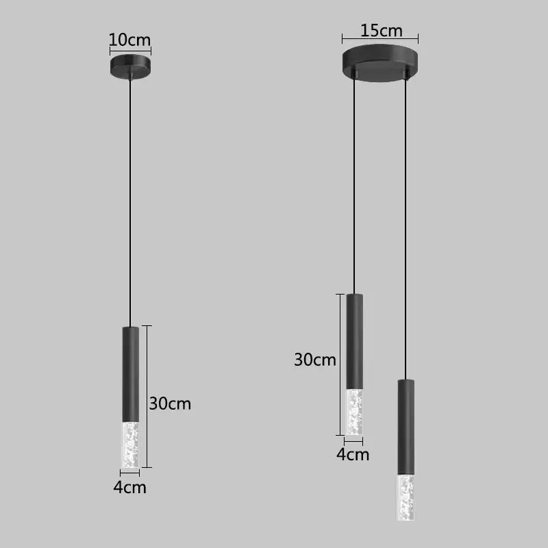 Black Frosted Glass 2-Head Bedroom Pendant