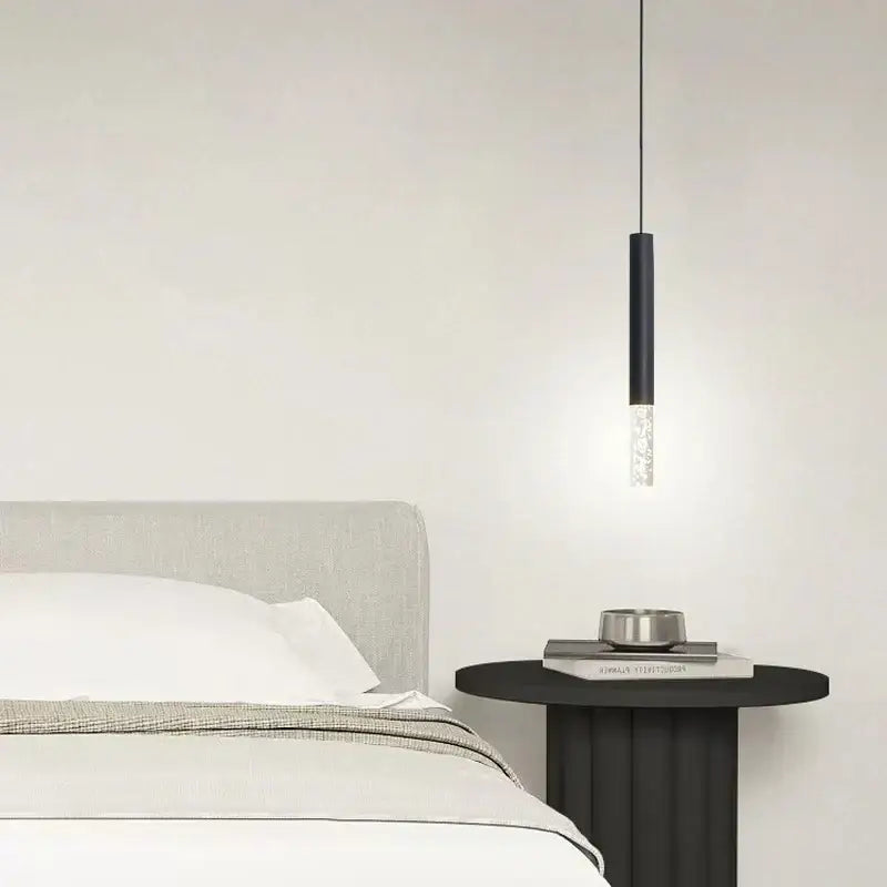 Black Frosted Glass 2-Head Bedroom Pendant
