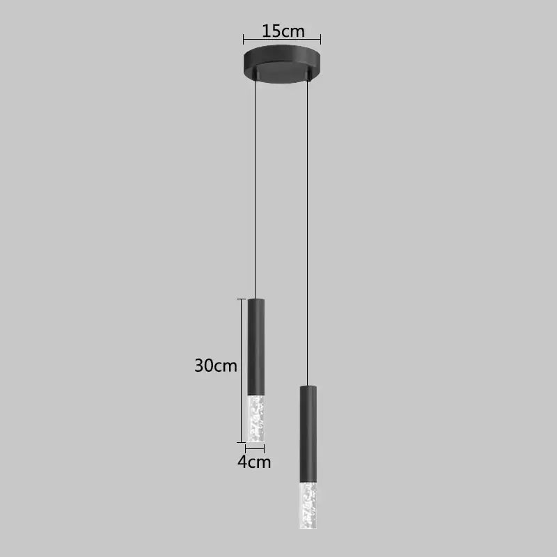 Black Frosted Glass 2-Head Bedroom Pendant