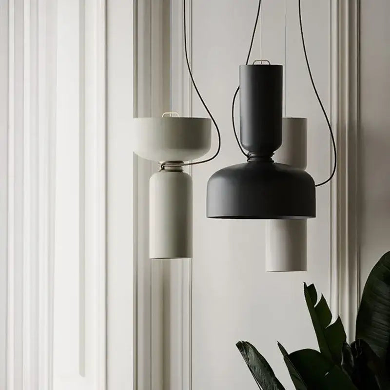 Black White Iron Bedroom Pendant Light