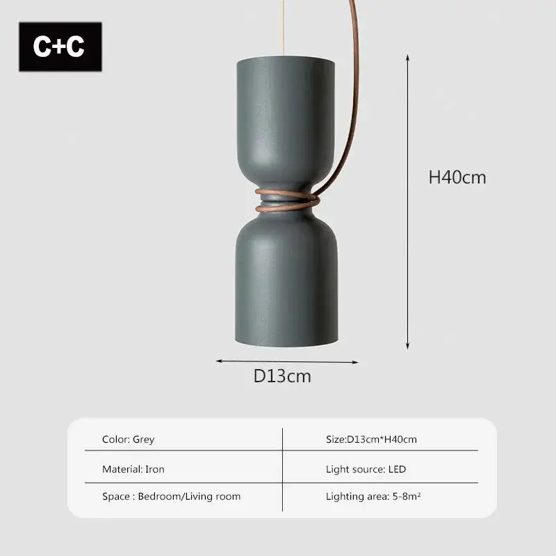 Black White Iron Bedroom Pendant Light