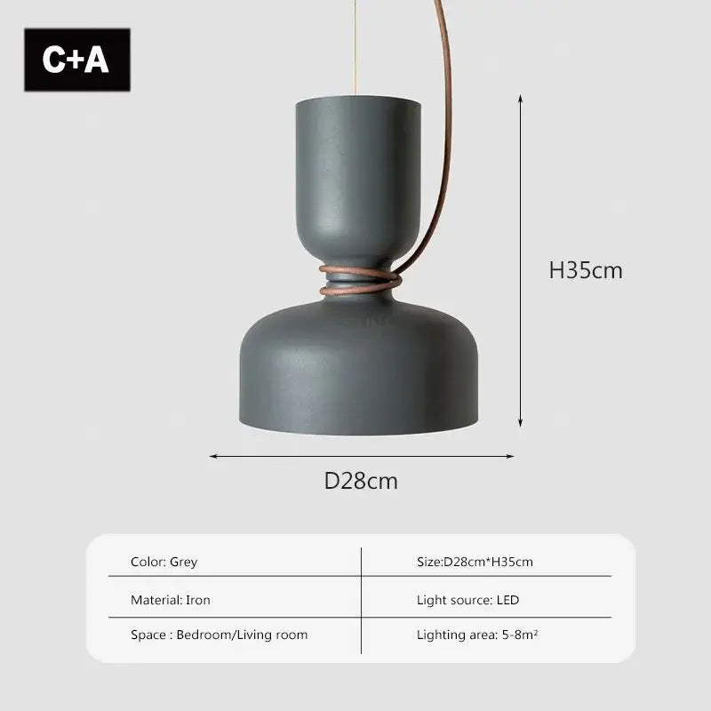 Black White Iron Bedroom Pendant Light