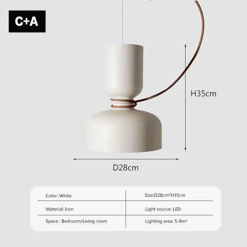 Black White Iron Bedroom Pendant Light