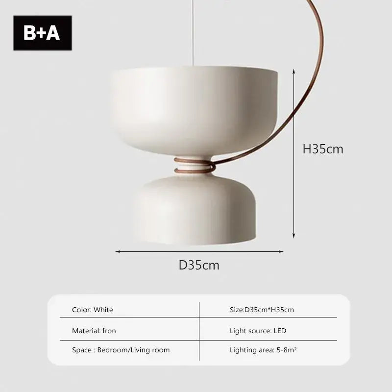 Black White Iron Bedroom Pendant Light