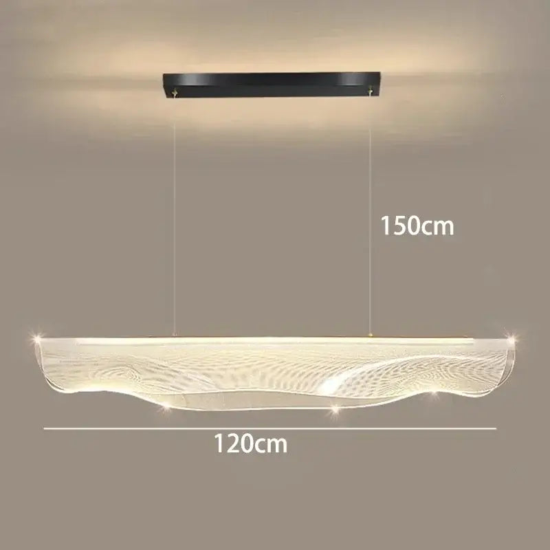 Black Wave 150cm Dimmable LED Pendant