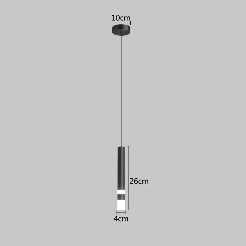 Black Gold Cylindrical Pendant