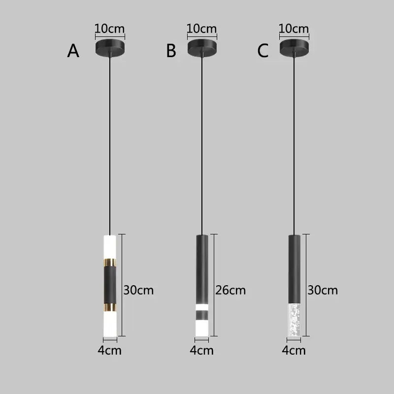Black Gold Cylindrical Pendant