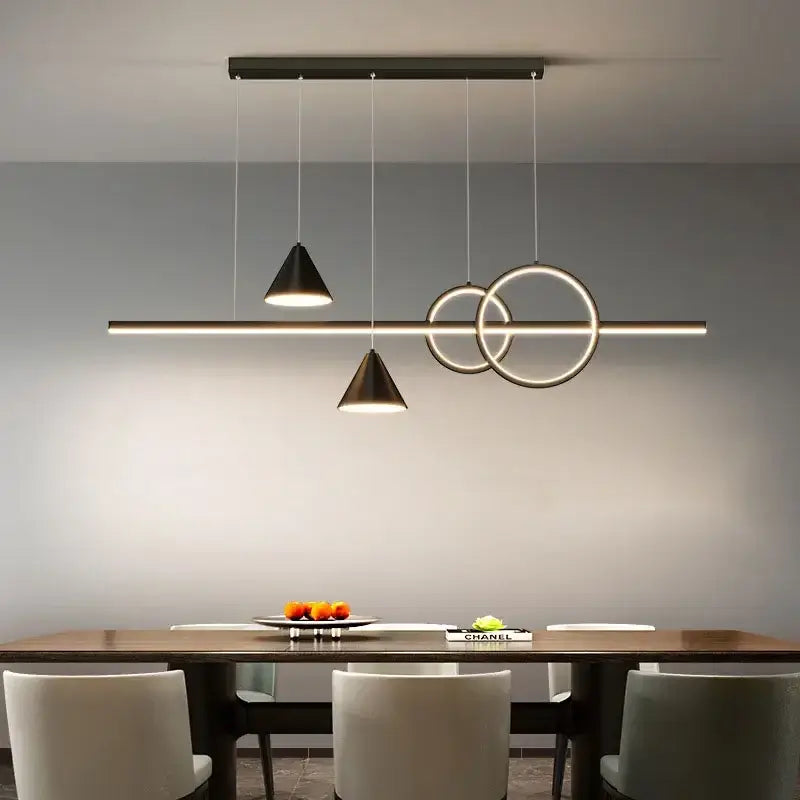 Black Geometric 120cm Minimalist Pendant Light