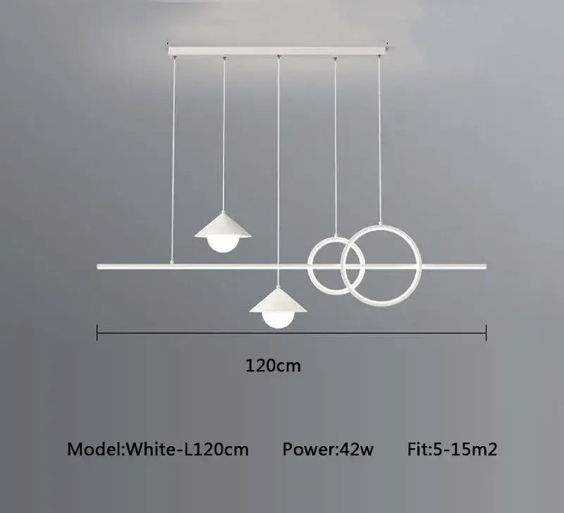 Black Geometric 120cm Minimalist Pendant Light
